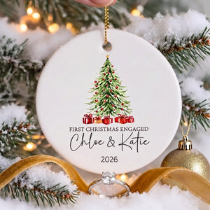 First Christmas Engaged Married Ornament - Christmas Gifts for Couple