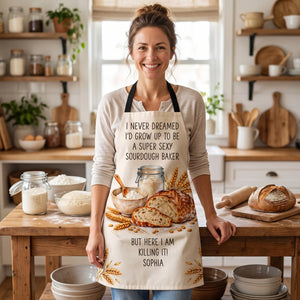 Personalized Apron With Pocket - Funny Sourdough Baker Gifts