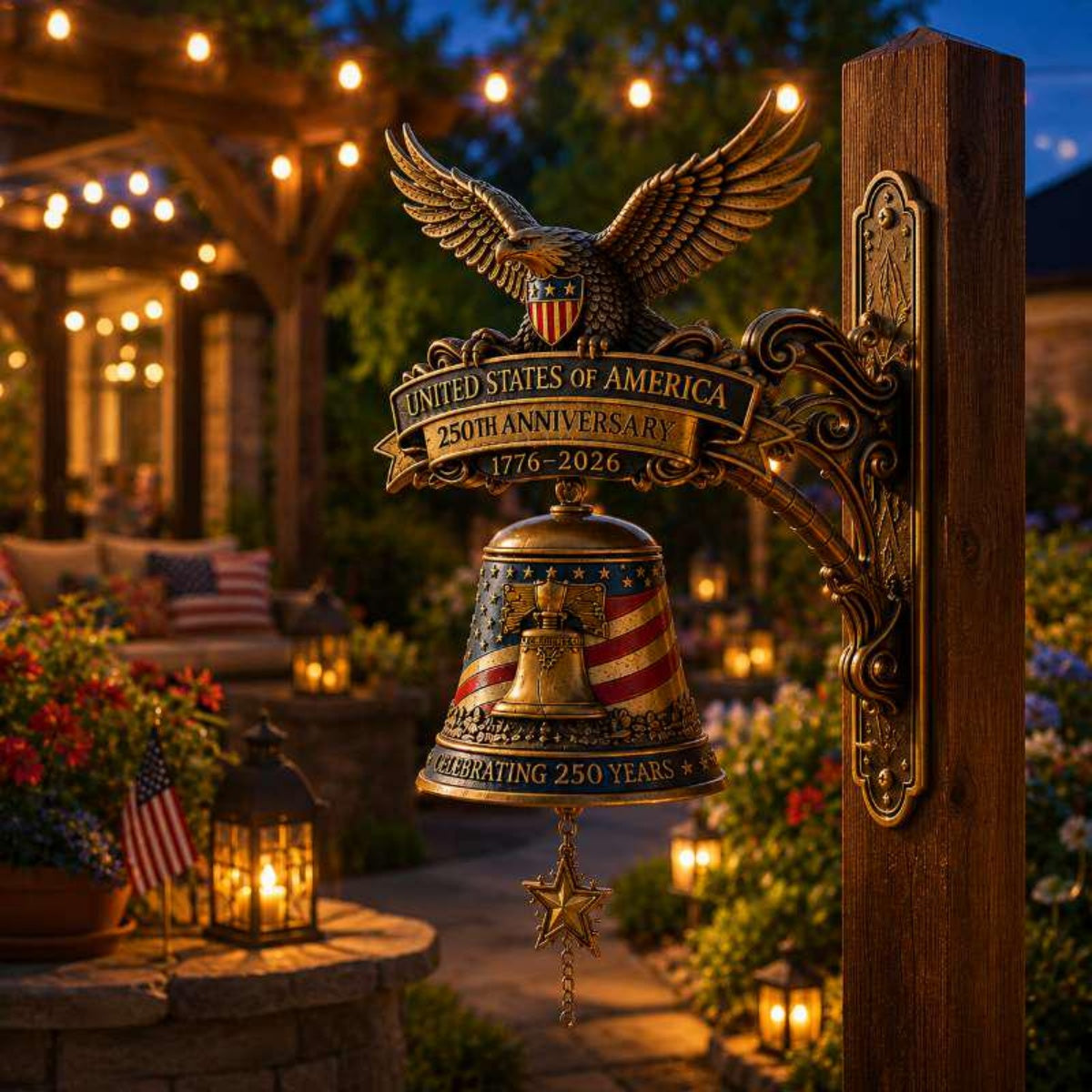 USA 250th Anniversary Door Bell, Patriotic Eagle Resin Doorbell