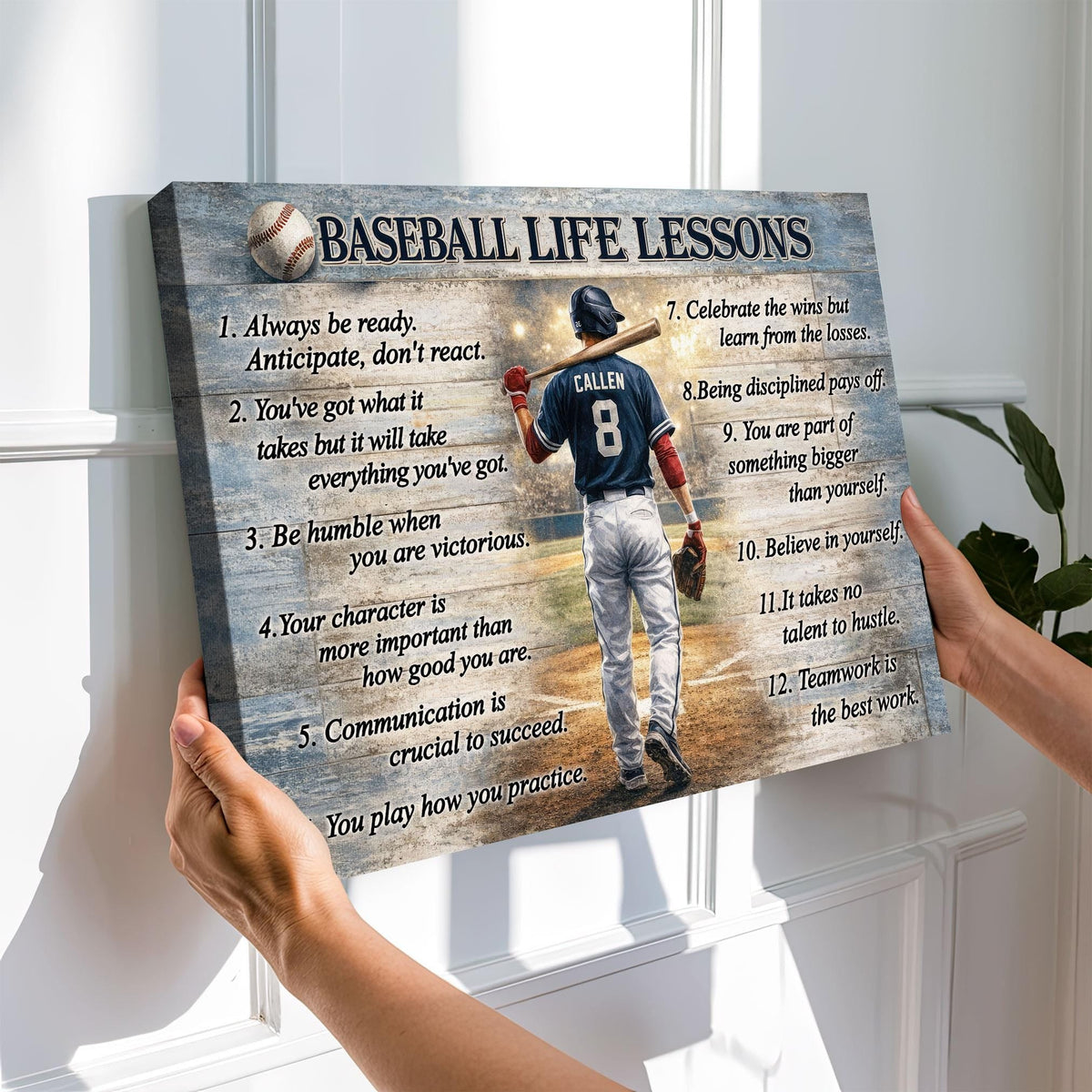 Baseball Life Lessons Canvas, Sports Life Lessons Poster, Gift for Men, Boy, Male, Husband, Boyfriend, Brother Father Day