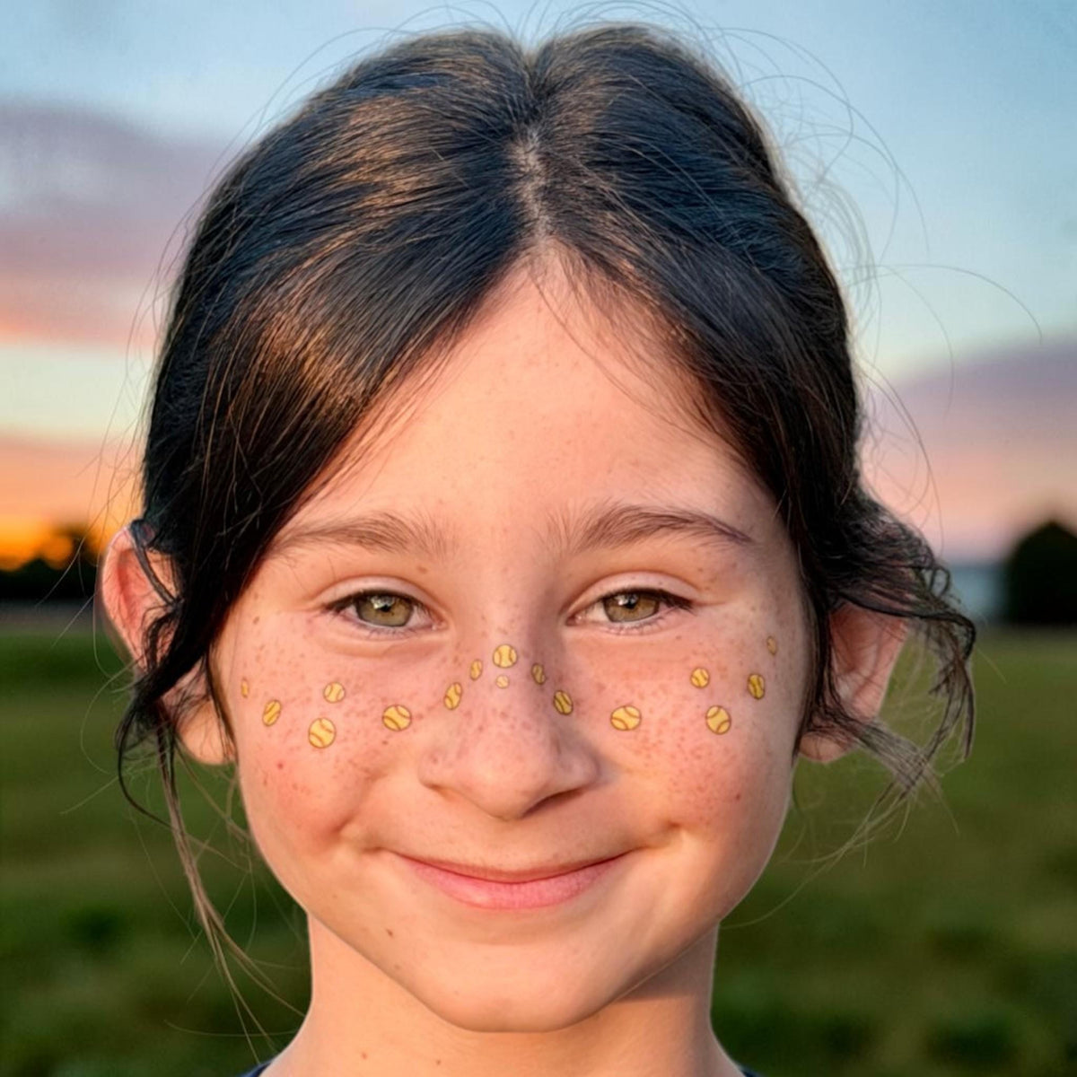 Softball & Baseball Freckles Temporary Tattoos for Girls, Boys, Kids & Adults
