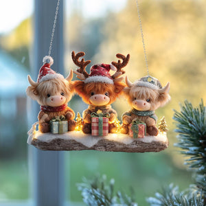 Highland Cow Winddow Suncather Ornament