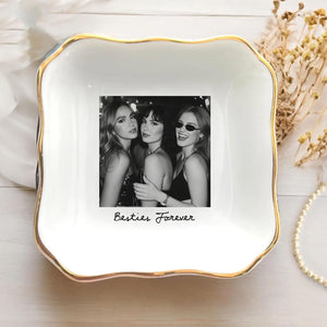 Personalized Bestie Photo Jewelry Dish - Gifts for Best Friend, Birthday Gifts For Bestie