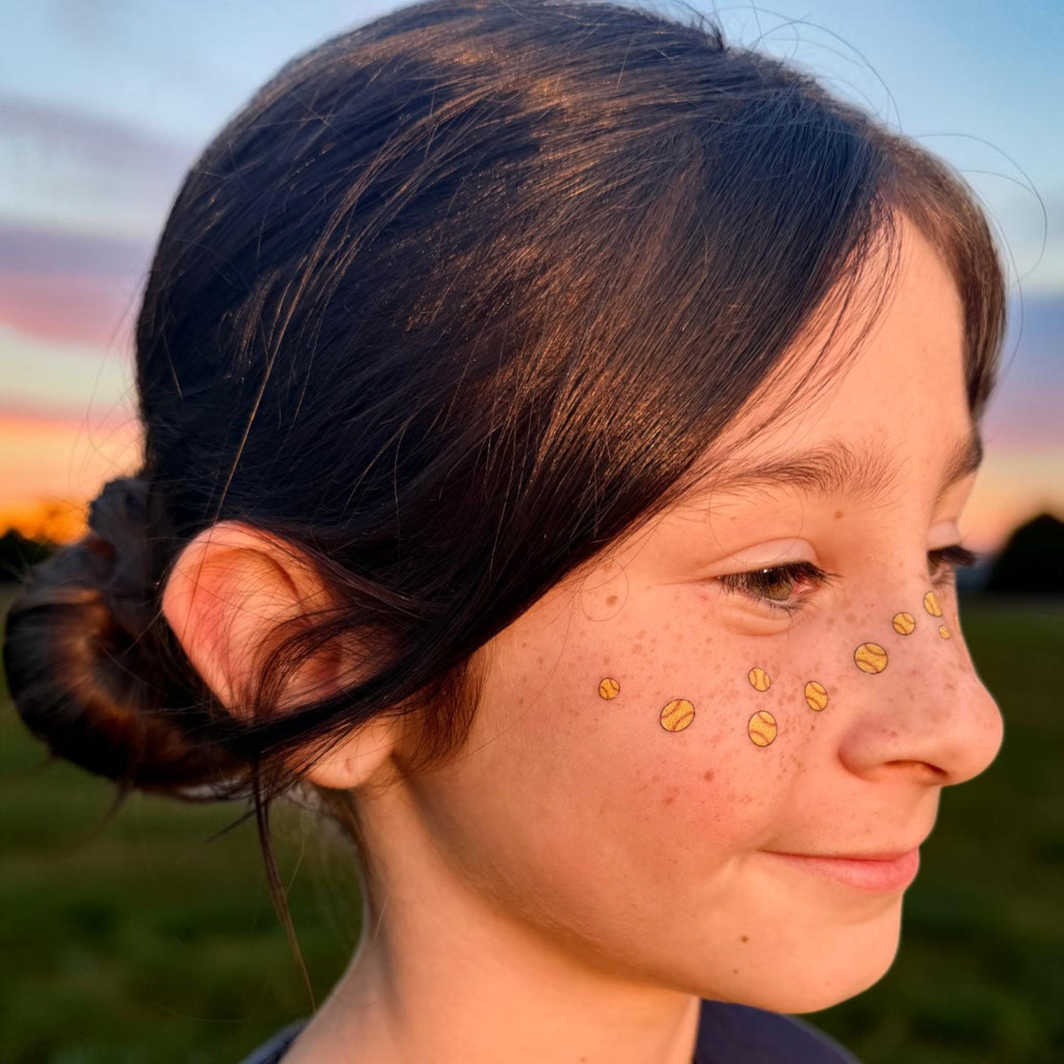 Softball & Baseball Freckles Temporary Tattoos for Girls, Boys, Kids & Adults
