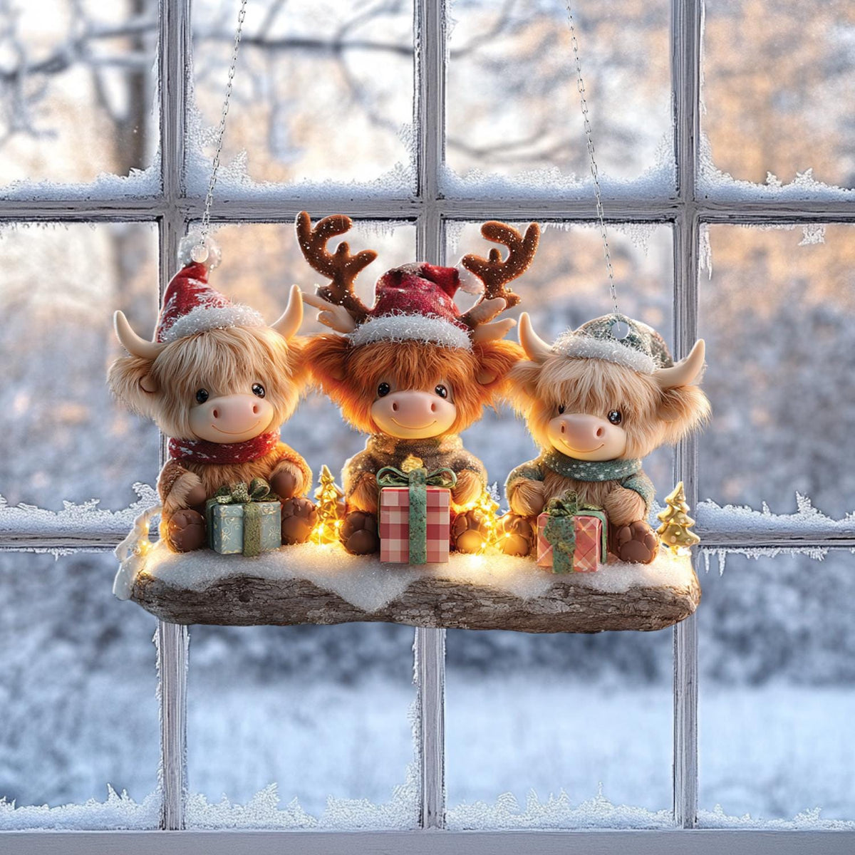 Highland Cow Winddow Suncather Ornament