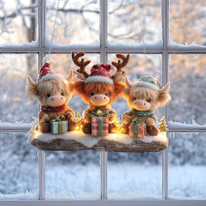 Highland Cow Winddow Suncather Ornament