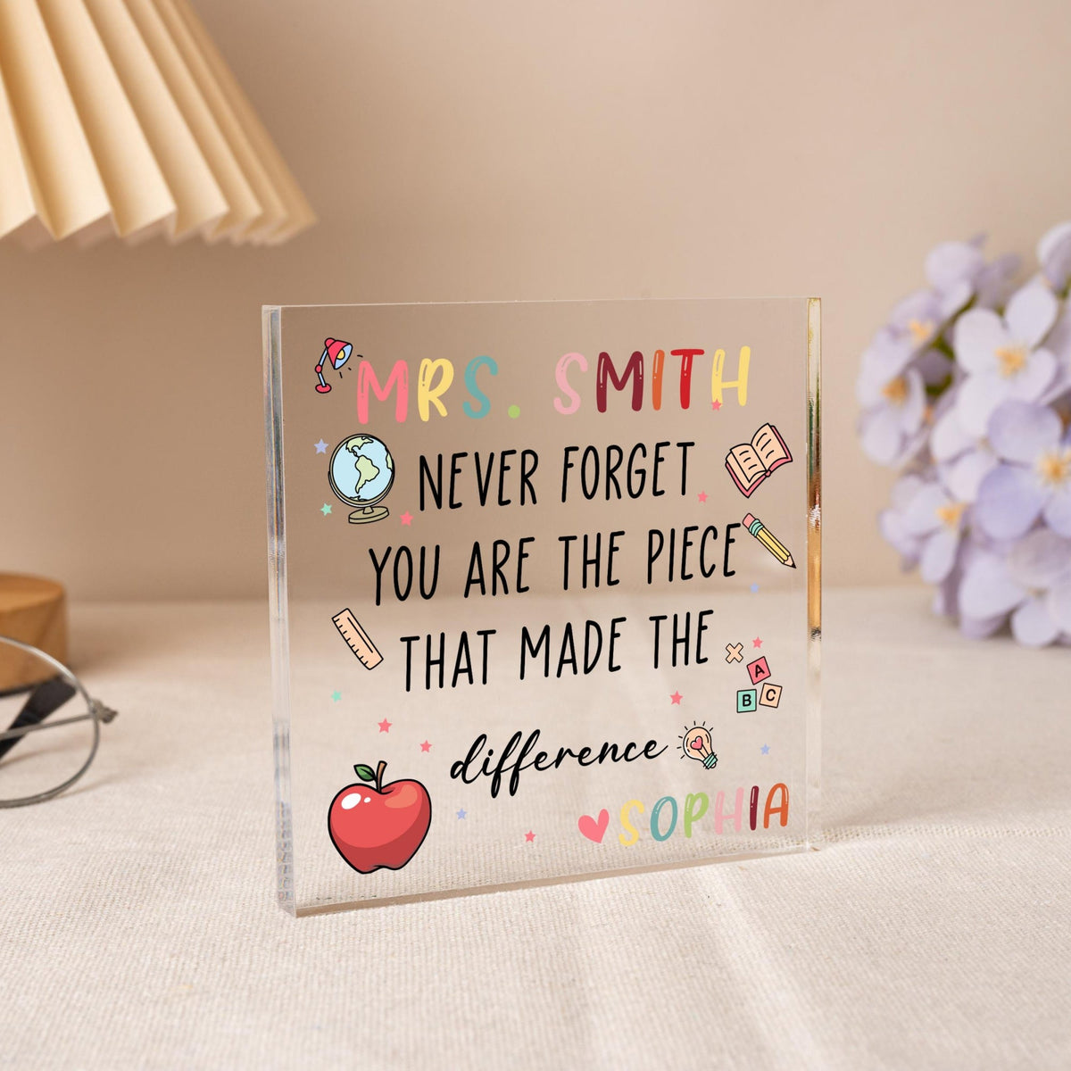 Thank You Teachers - Personalized Acrylic Plaque - Teacher Appreciation Gift