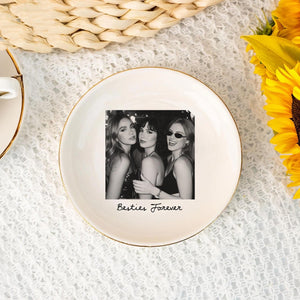 Personalized Bestie Photo Jewelry Dish - Gifts for Best Friend, Birthday Gifts For Bestie