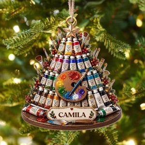Personalized Artist Christmas Ornament, Painter Keepsake, Art Teacher Gift, Paint Lover and Creative Holiday Tree Decor