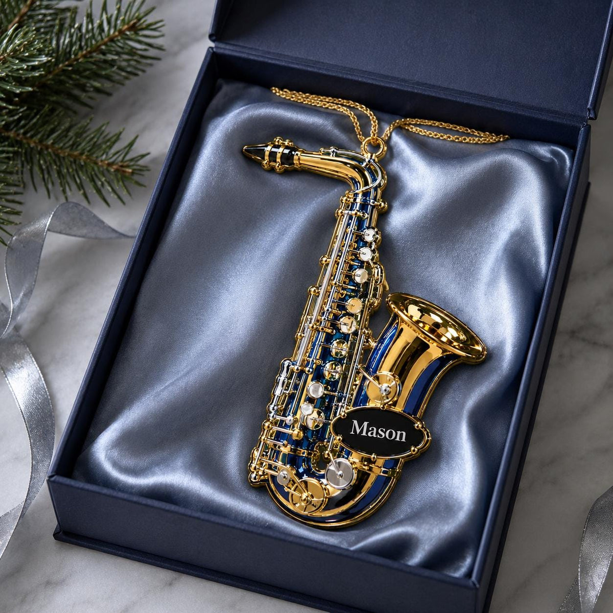 Personalized Saxophone Christmas Ornament, Acrylic Instrument Hanging Decoration