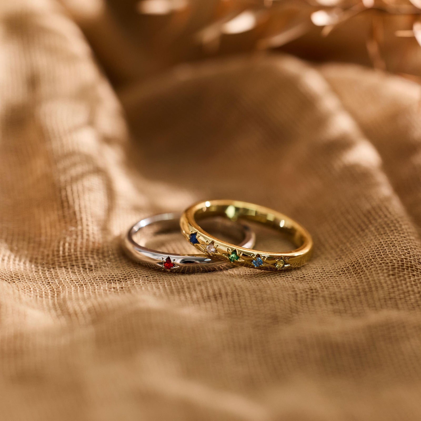 Personalized Birthstone Star Ring , Celestial Jewelry, Mom Grandma Gift