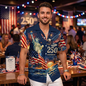 Men's Hawaiian Shirt America's Freedom 250th Anniversary