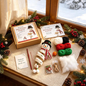 Crochet Christmas Spiral Wind Chime Ornament DIY Kit |Santa,Snowman,Xmas Tree,Elf Handmade Crochet Supplies,Beginner Friendly Craft Kit Gift