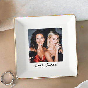 Personalized Bestie Photo Jewelry Dish - Gifts for Best Friend, Birthday Gifts For Bestie