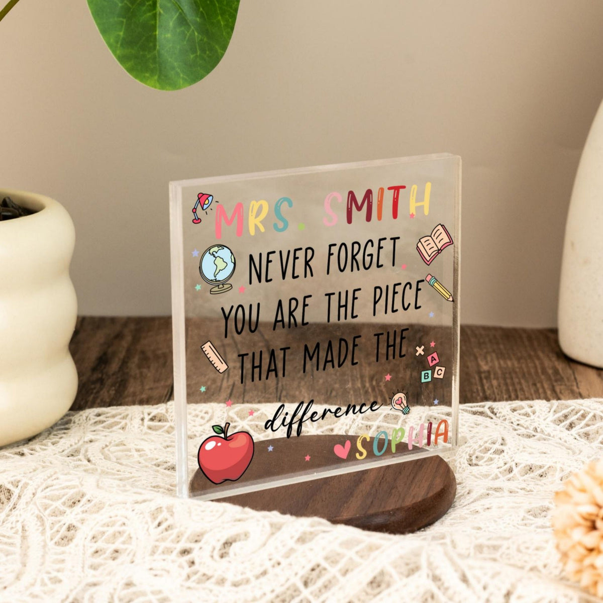 Thank You Teachers - Personalized Acrylic Plaque - Teacher Appreciation Gift