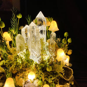 Enchanted Forest Mushroom Lamp, Fantasy Crystal Nightlight