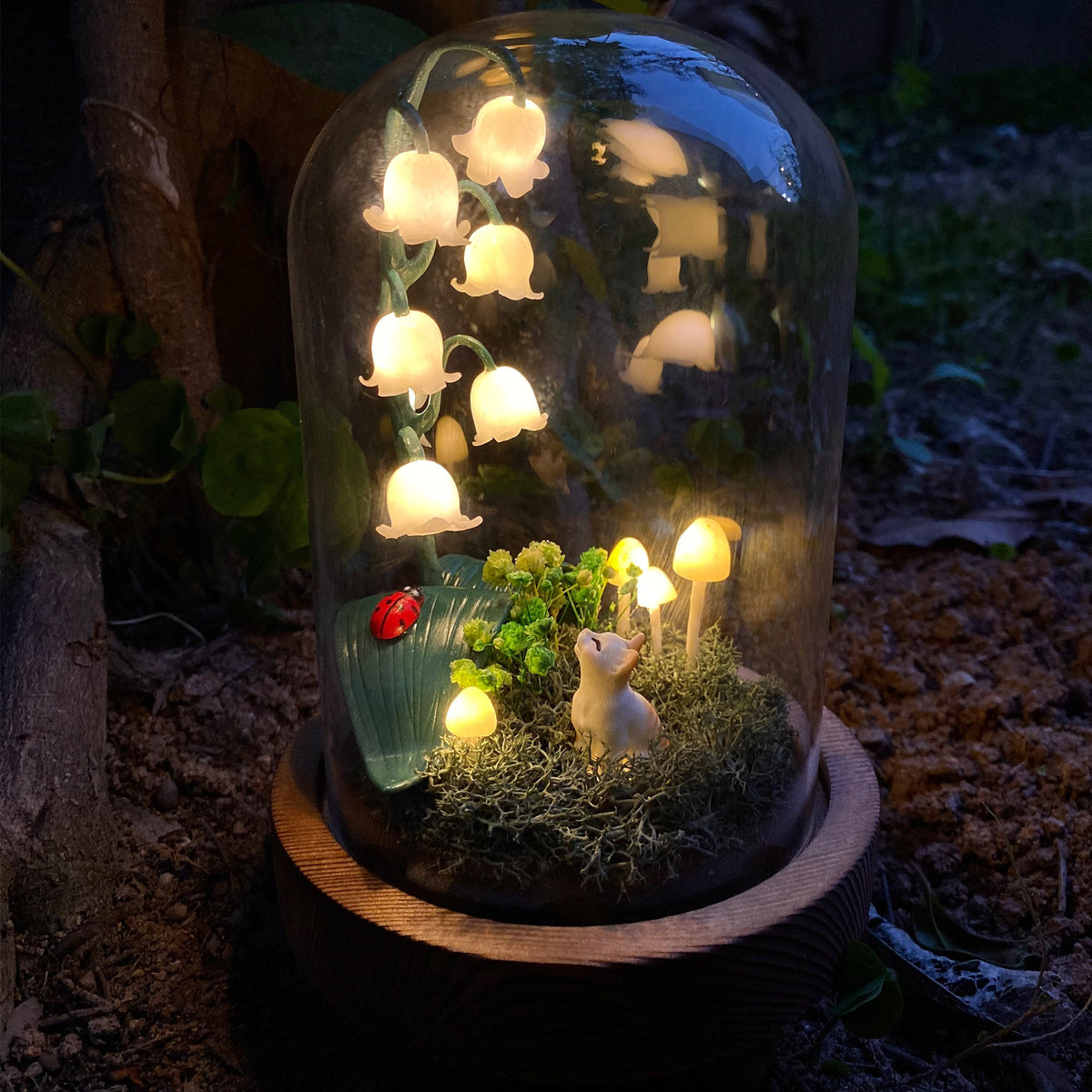 Lily of the Valley&Cat Handmade Night Light-Perfect Gift Idea