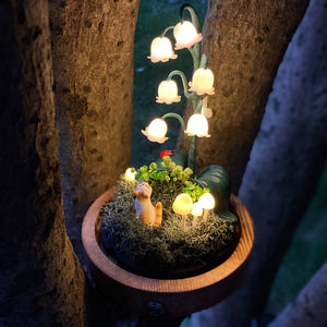Lily of the Valley&Cat Handmade Night Light-Perfect Gift Idea