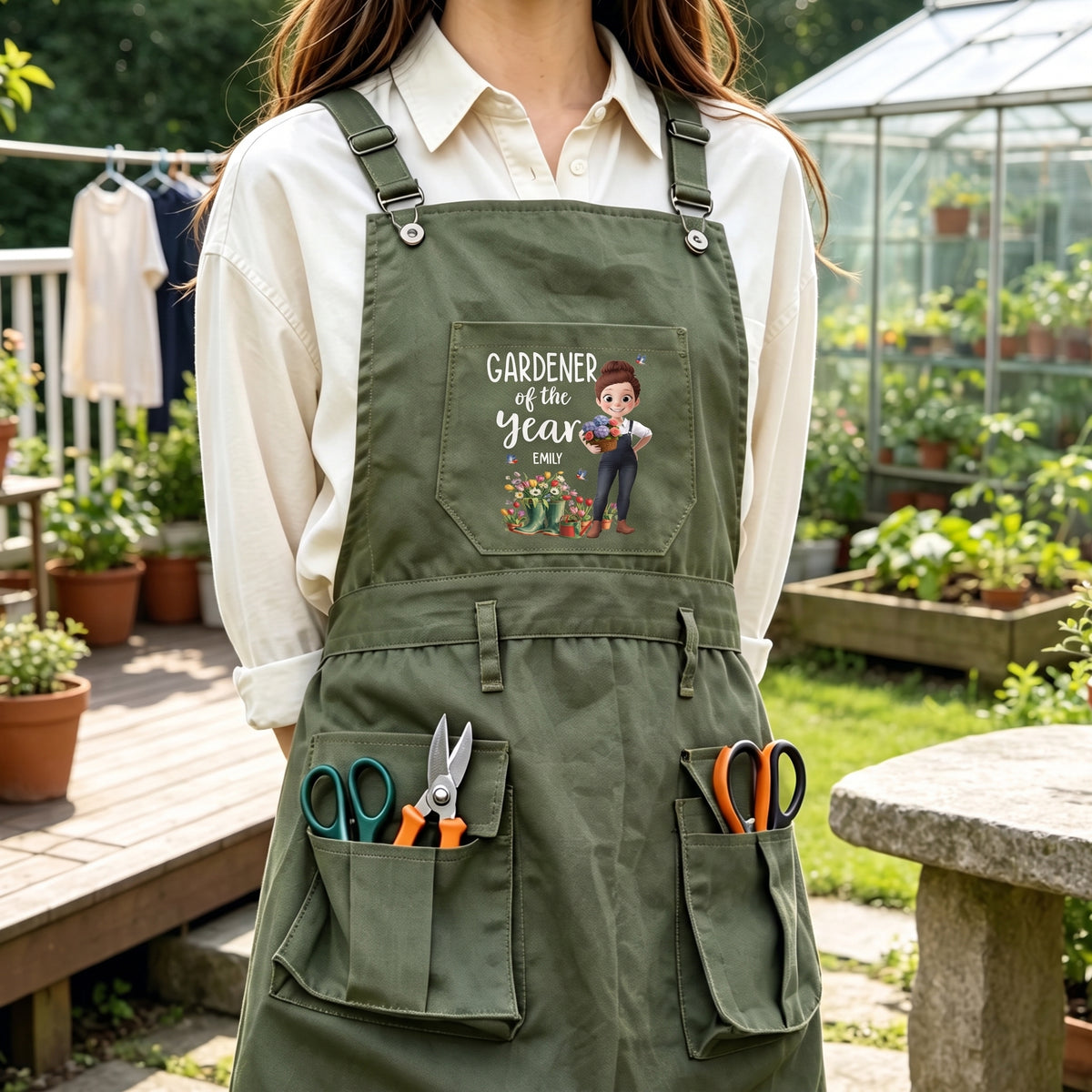 Personalized Garden Tool Apron, Outdoor Gardening Gift For Women, Gardener Apron Gift
