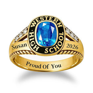 Personalized Graduation Class Birthstone Ring - Graduation Jewelry Gift for Men & Women