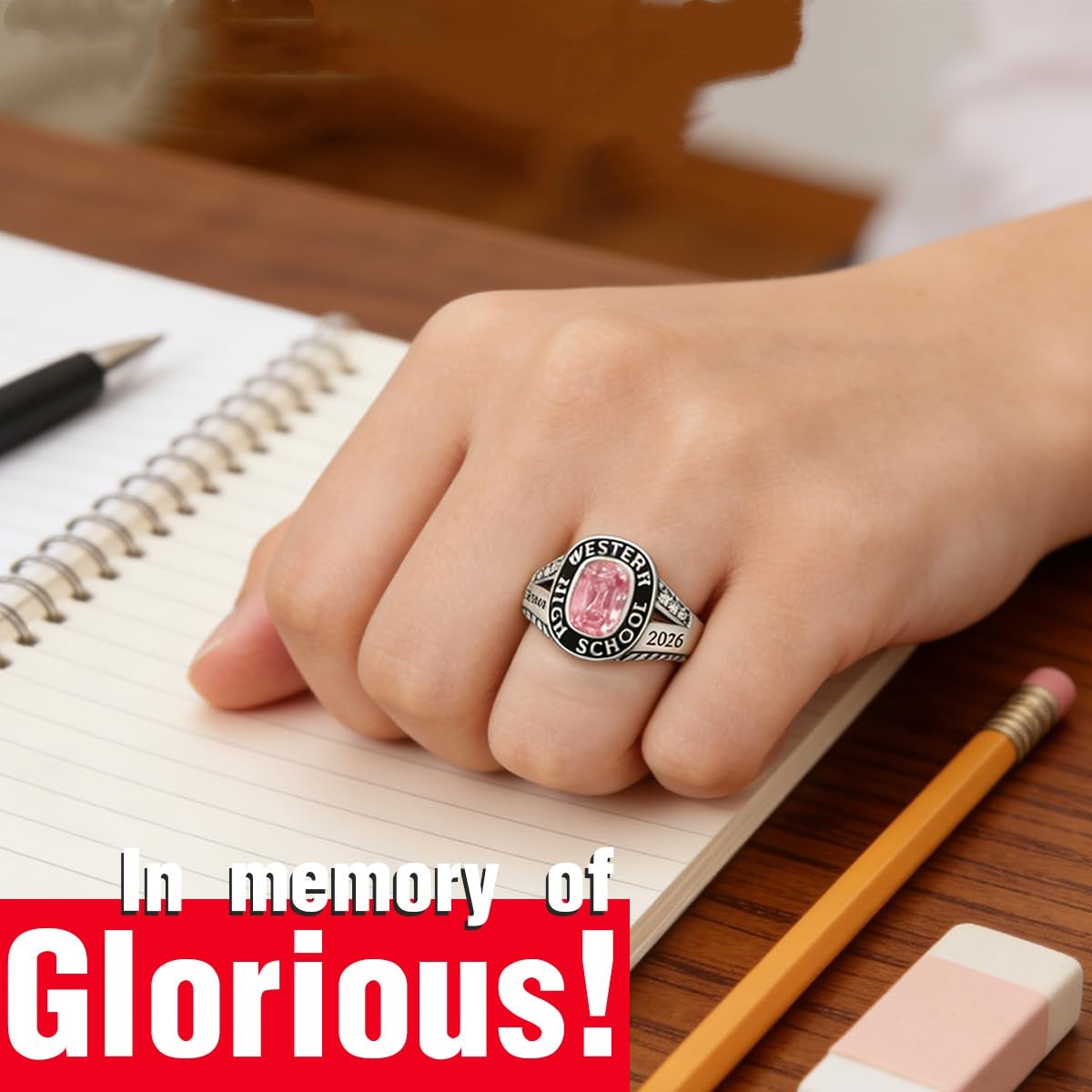 Personalized Graduation Class Birthstone Ring - Graduation Jewelry Gift for Men & Women