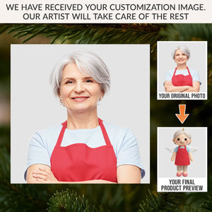 Forever Our Guardian Angel - Custom Photo Crochet Ornament - Personalized Christmas Memorial Sympathy Gifts For Loss Of Mom, Dad