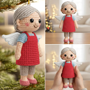 Forever Our Guardian Angel - Custom Photo Crochet Ornament - Personalized Christmas Memorial Sympathy Gifts For Loss Of Mom, Dad