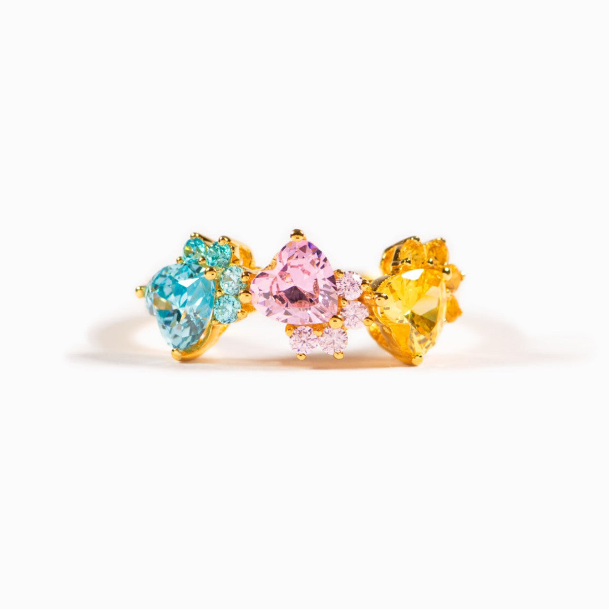 The Dogmother Dog Paws 1-5 Birthstones Ring