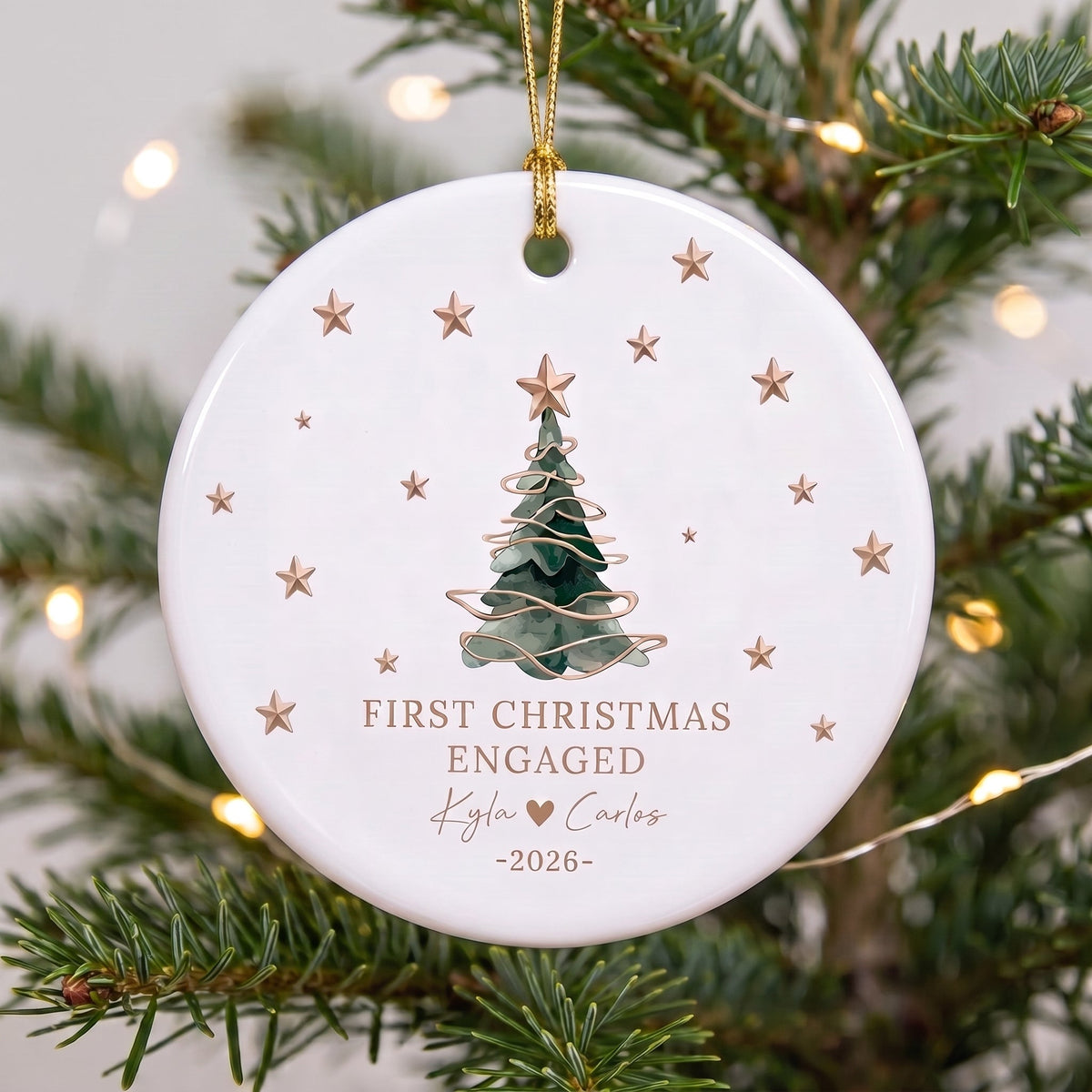 Personalized First Married Engaged Christmas Ornament - Merry Christmas Gifts