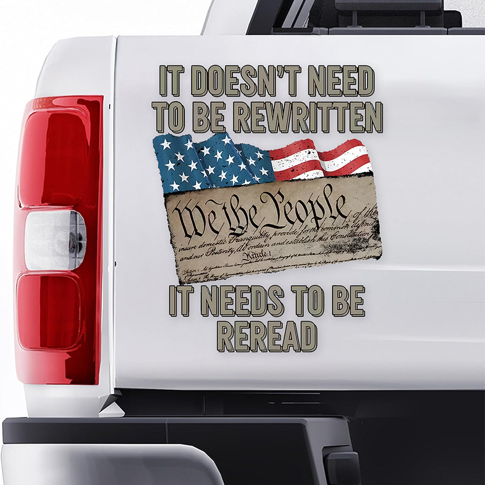 We The People US Flag Car Window Decal Sticker