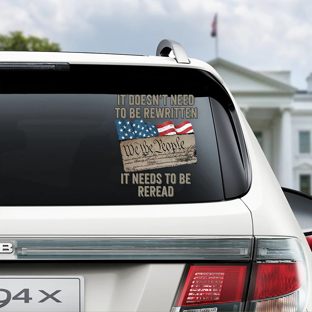 We The People US Flag Car Window Decal Sticker