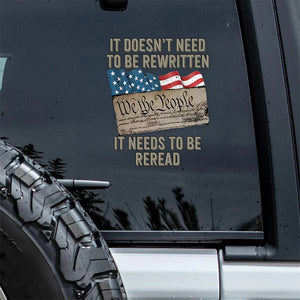We The People US Flag Car Window Decal Sticker
