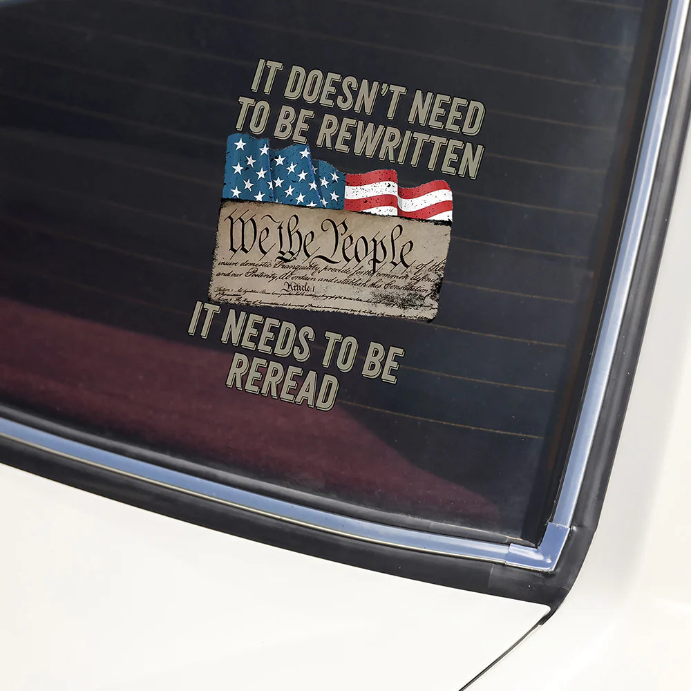 We The People US Flag Car Window Decal Sticker