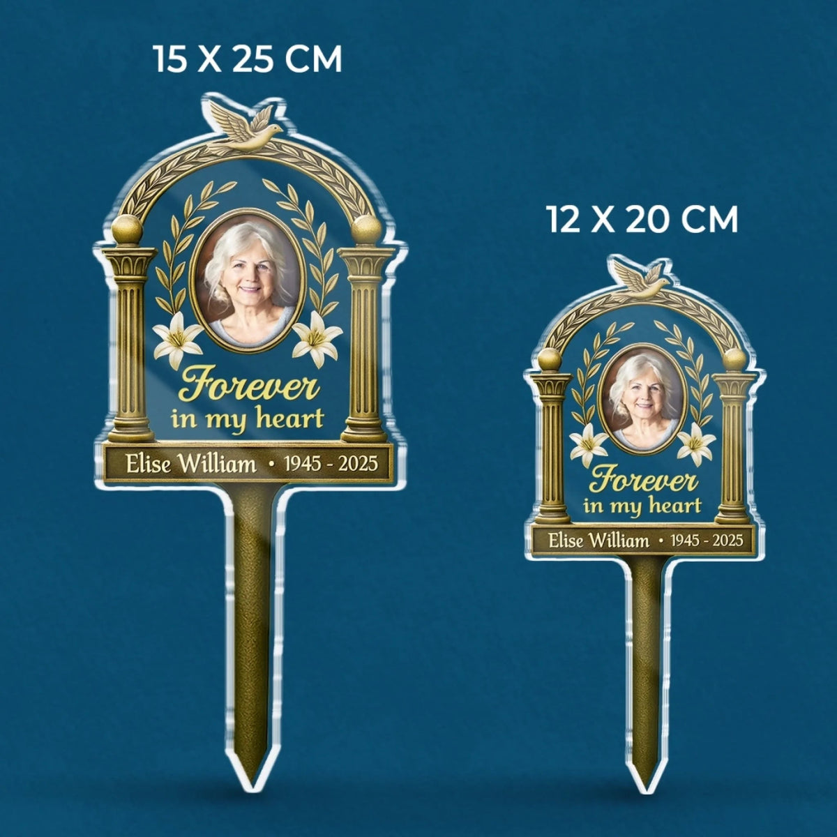 Carried In My Heart - Memorial Personalized Acrylic Garden Stake - Sympathy Gift For Family Members