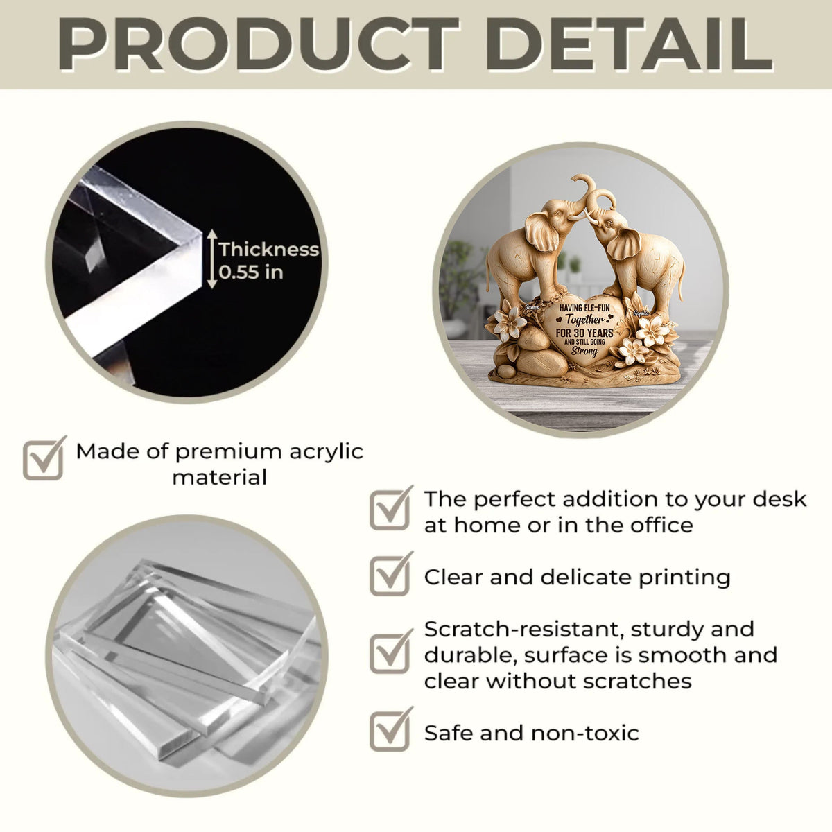 Elephant Couple - Personalized Acrylic Plaque