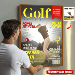 Personalized Golf Magazine Cover Poster - Unique Gift for Golf Lovers
