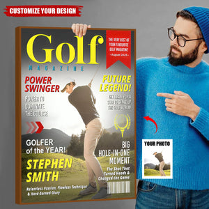 Personalized Golf Magazine Cover Poster - Unique Gift for Golf Lovers
