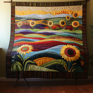 Country Sunflower Dreams Quilted Blanket