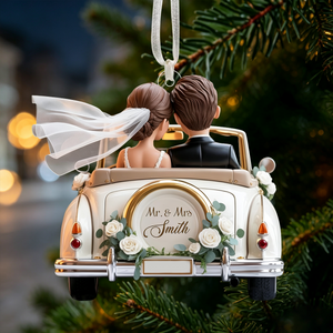 Personalized Mr & Mrs Newlywed 1st Christmas Ornament