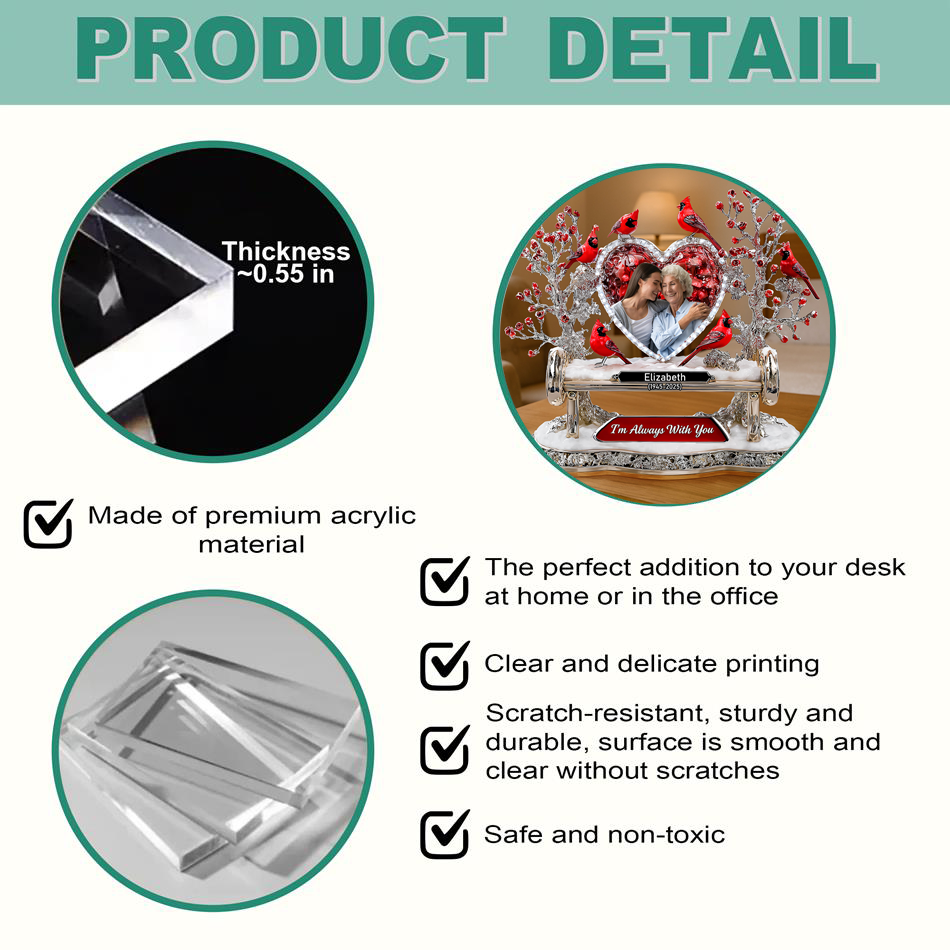 I'm Always With You - Personalized Acrylic Plaque - Memorial Gift For Heaven