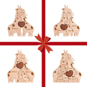 Personalized Giraffe Family Puzzle - Gift For Family