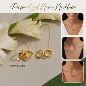Personalized Engraved Circle Name Necklace -Perfect Mother's Day Gift