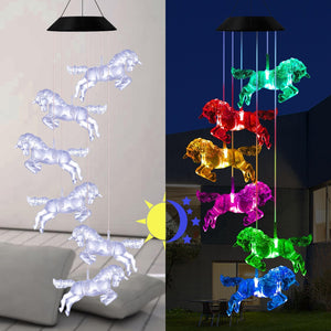 Solar Horse Wind Chime Light