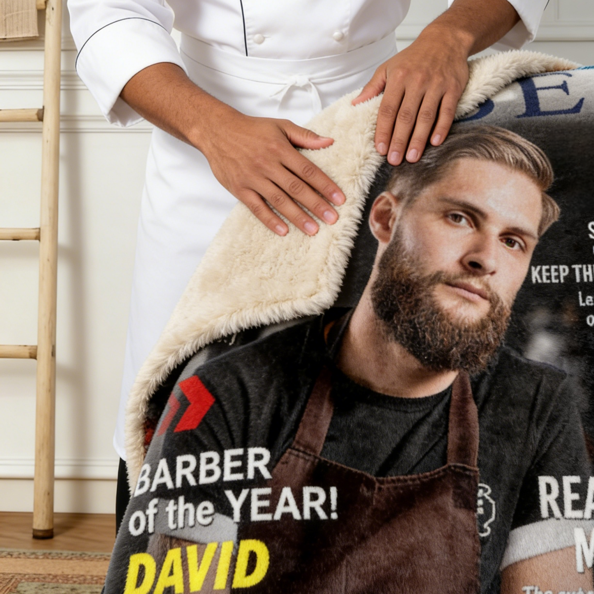 Personalized Barber Magazine Cover Blanket - Gift For Barber