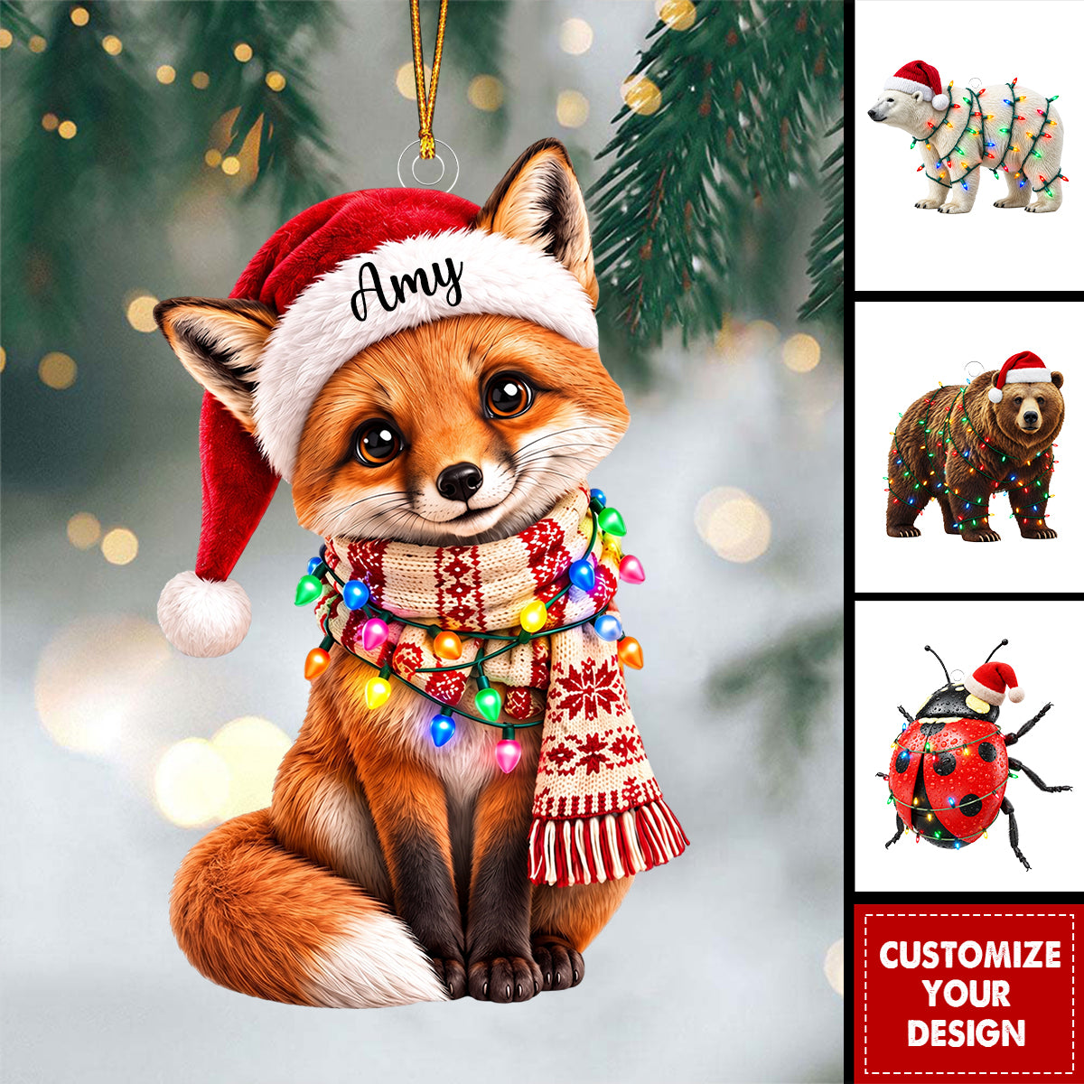 Personalized Woodland Spirit Animal Ornament, Good Luck & Longevity Keepsake Gift