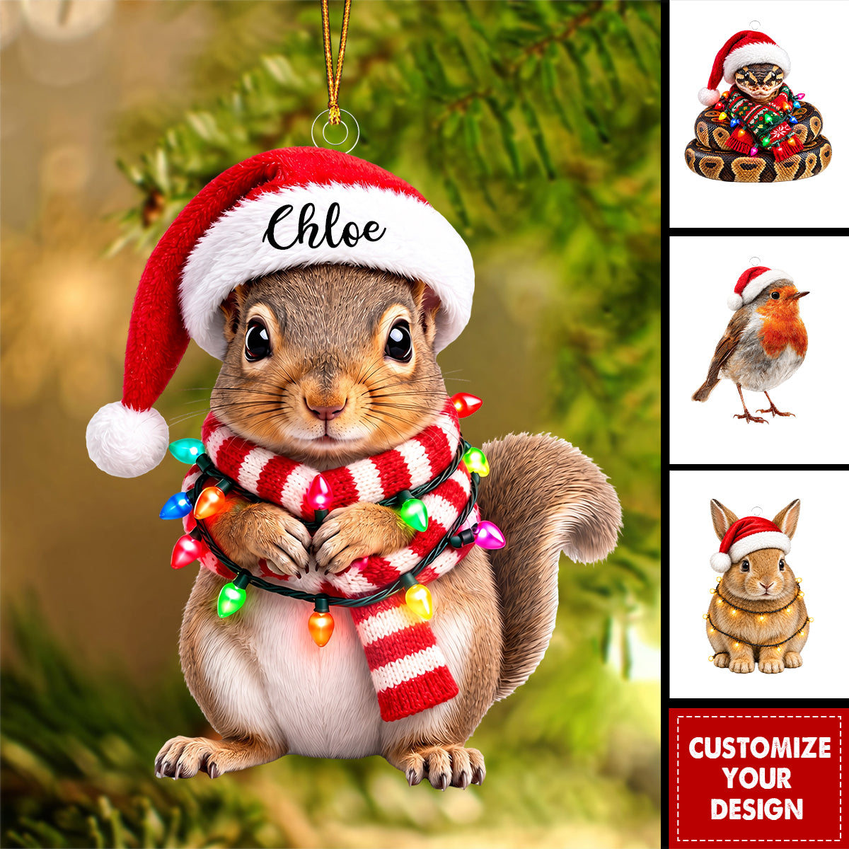 Personalized Woodland Spirit Animal Ornament, Good Luck & Longevity Keepsake Gift