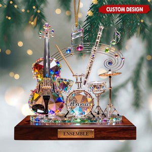 Personalized Music band Ornament, Crystal Effect Musician Gift