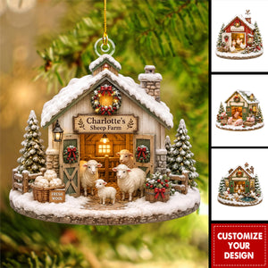 Personalized Farm Ornament, Farmer Christmas Gift, Farmhouse Decor