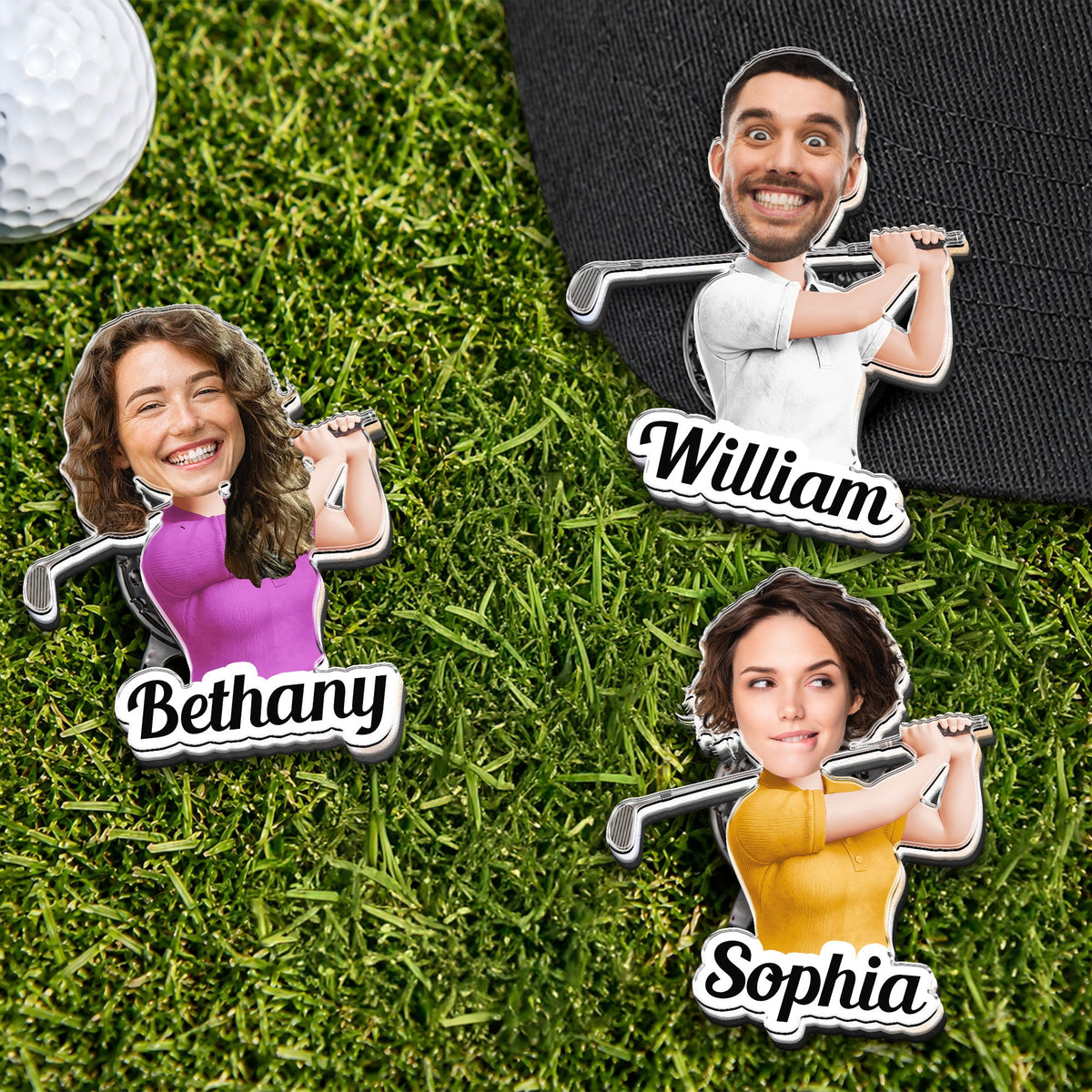 Golf Character And Name Gift For Golf Players, Golf Lover - Personalized Golf Ball Marker