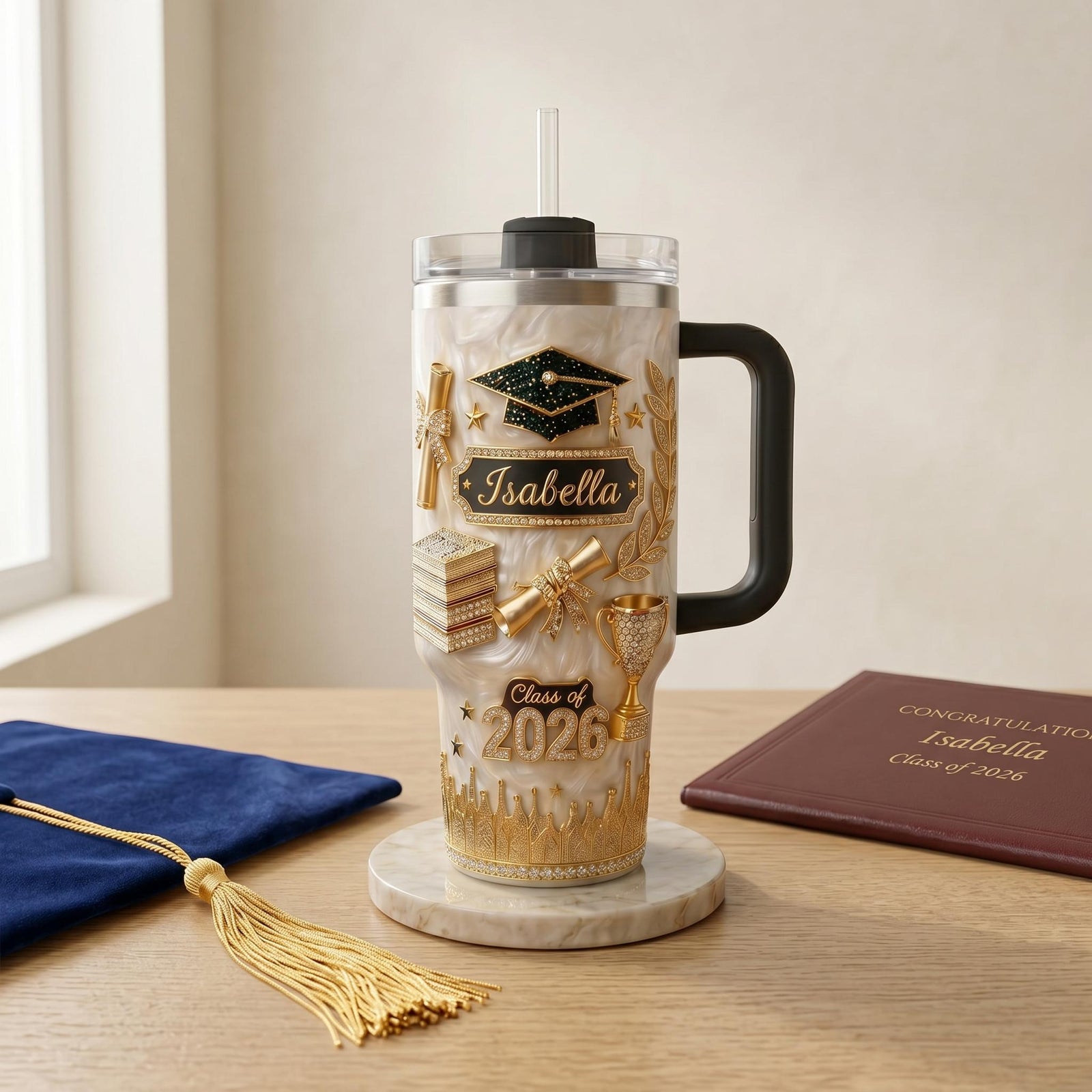 Class of 2026 40oz Tumbler - Personalized Graduation Cup